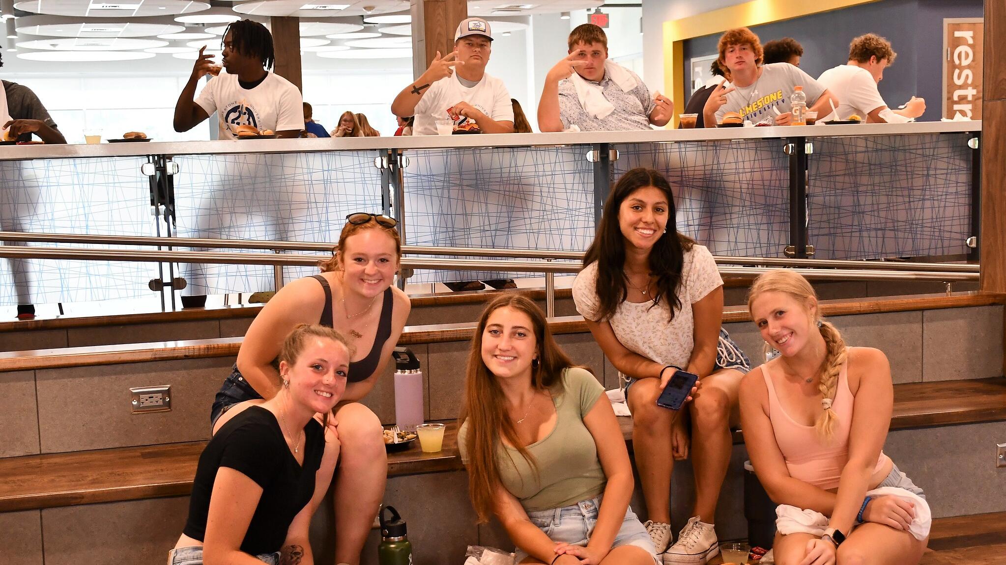 Students in Hines and Riggins Center
